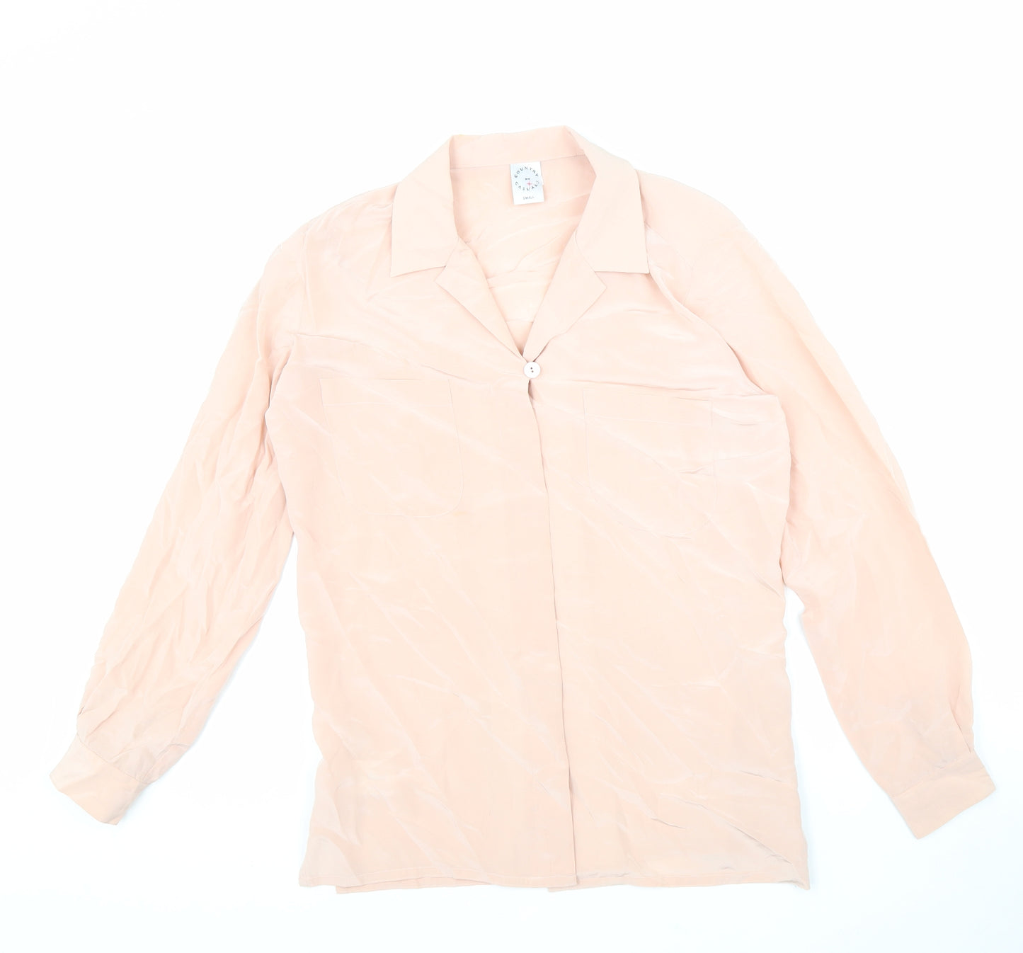 Country Casuals Womens Pink Silk Basic Blouse Size S Collared