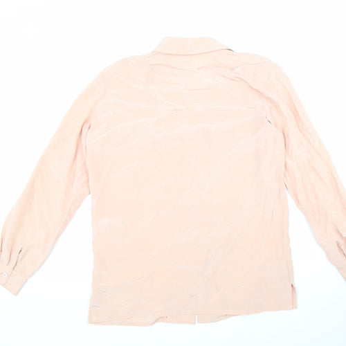 Country Casuals Womens Pink Silk Basic Blouse Size S Collared
