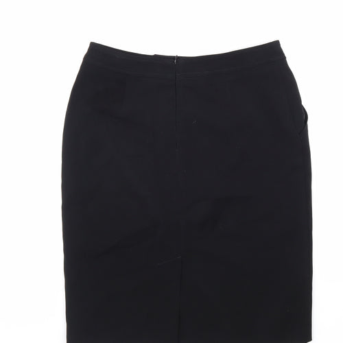 AMARANTO Womens Black Polyester Straight & Pencil Skirt Size 12 Zip