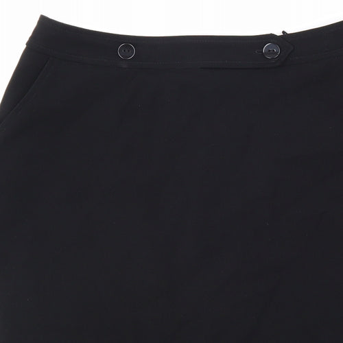 AMARANTO Womens Black Polyester Straight & Pencil Skirt Size 12 Zip