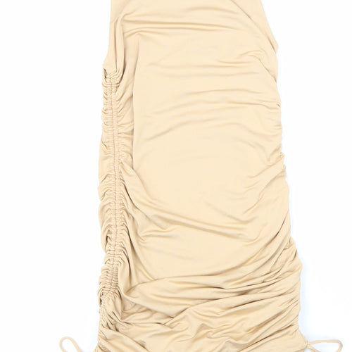 Superdown Womens Beige Polyester Bodycon Size 2XS Round Neck Drawstring
