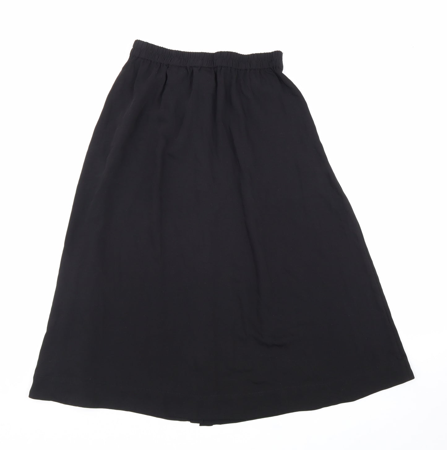 H&M Womens Black Polyester Swing Skirt Size S Button