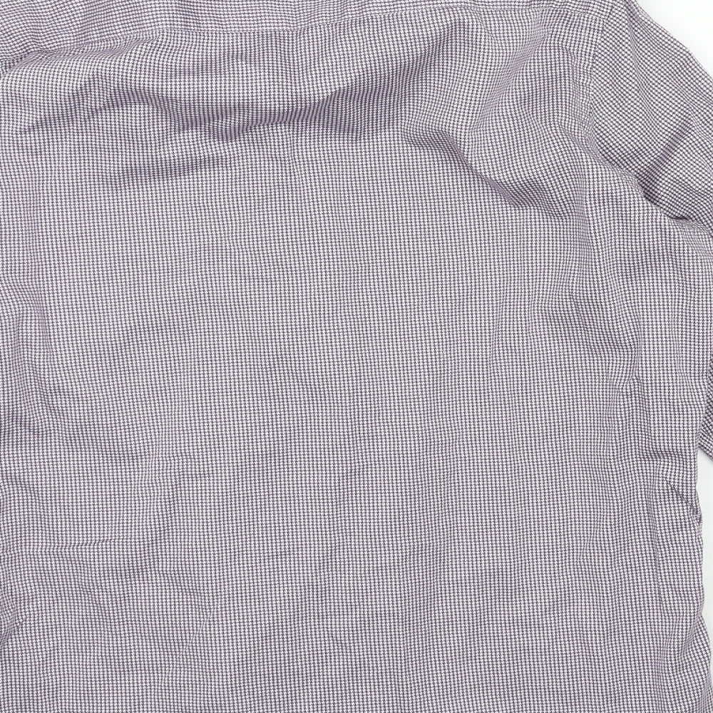 6th Sense Mens Purple Geometric Cotton Button-Up Size M Collared Button