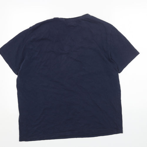 Jim Beam Mens Blue Cotton T-Shirt Size XL Round Neck - Jim Beam