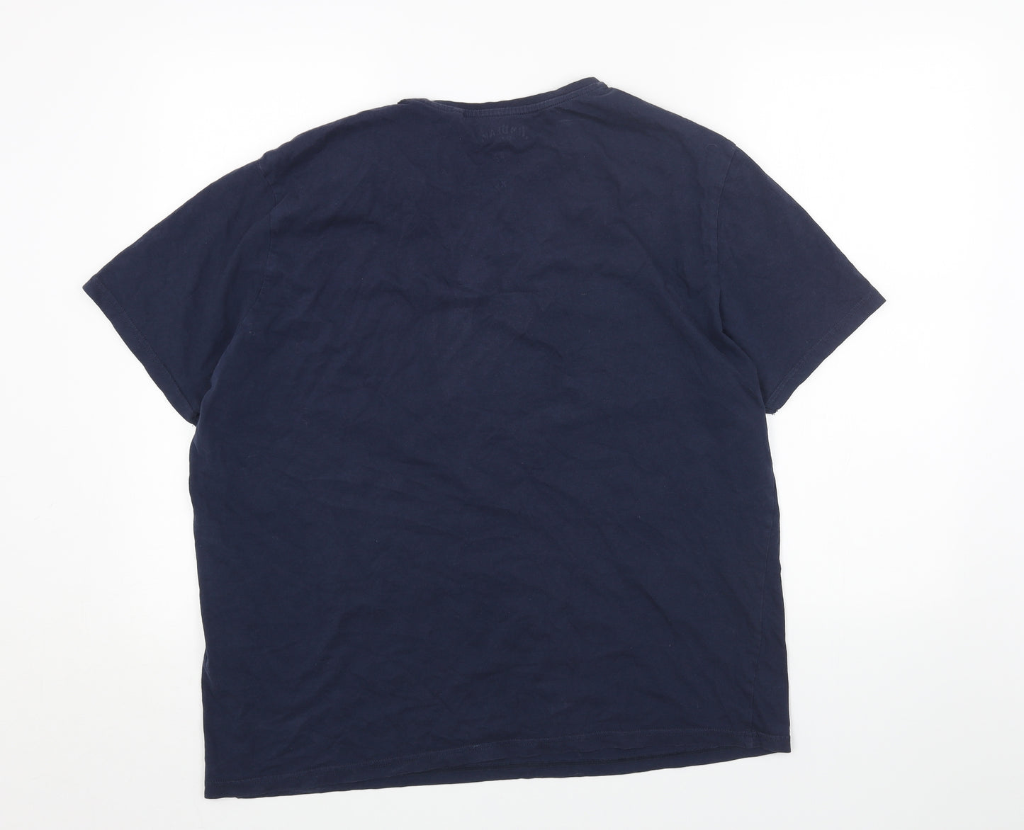 Jim Beam Mens Blue Cotton T-Shirt Size XL Round Neck - Jim Beam