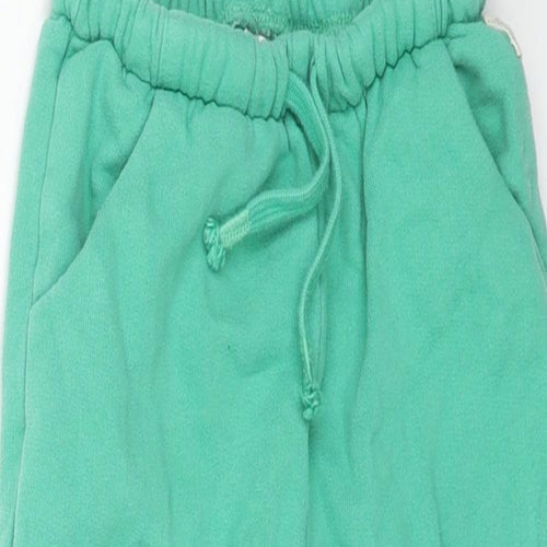 NEXT Girls Green Cotton Jogger Trousers Size 2-3 Years Regular Drawstring