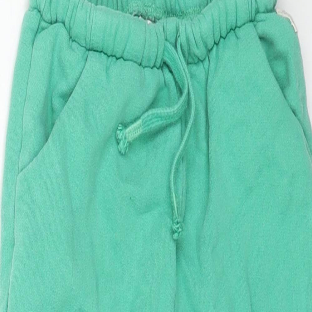 NEXT Girls Green Cotton Jogger Trousers Size 2-3 Years Regular Drawstring