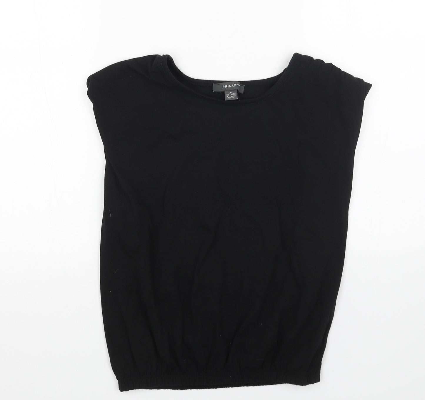Primark Womens Black Cotton Basic Tank Size M Round Neck