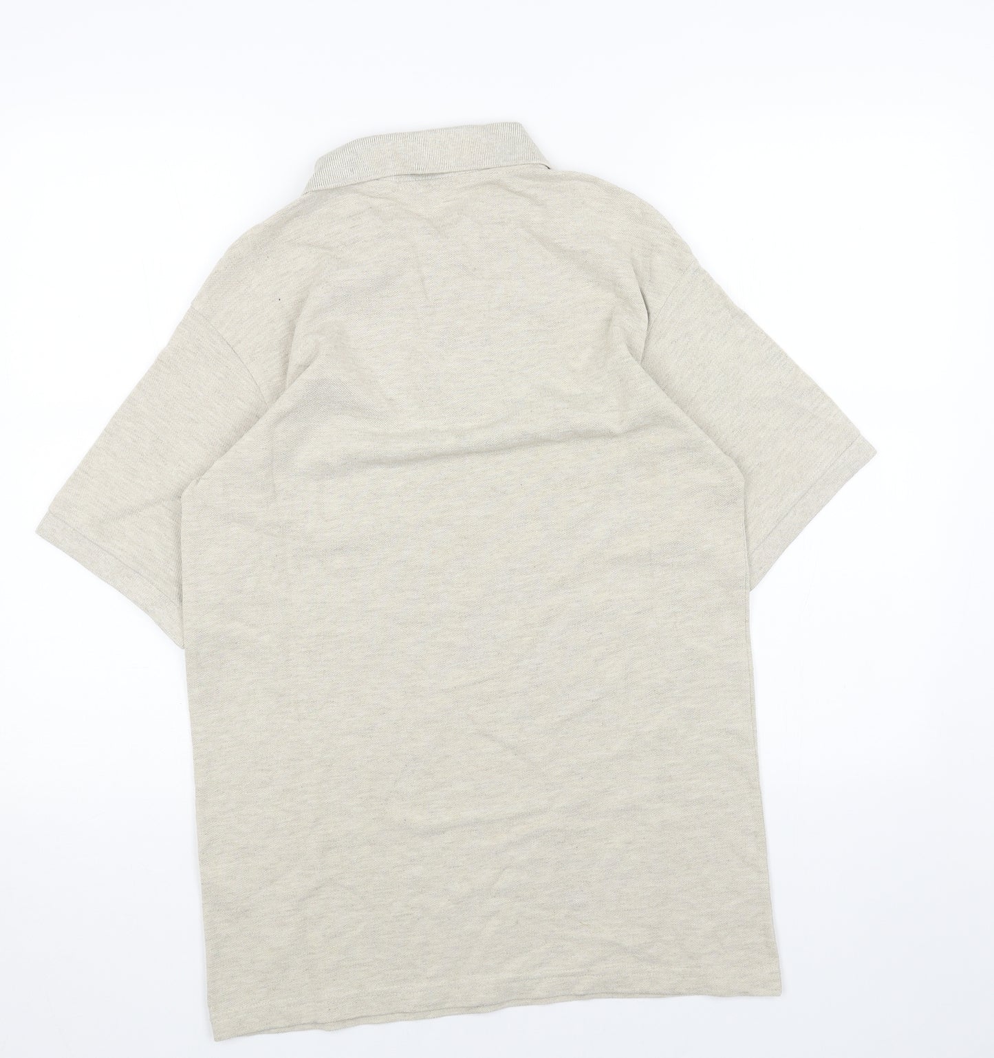 Marks and Spencer Mens Beige Cotton Polo Size S Collared Button