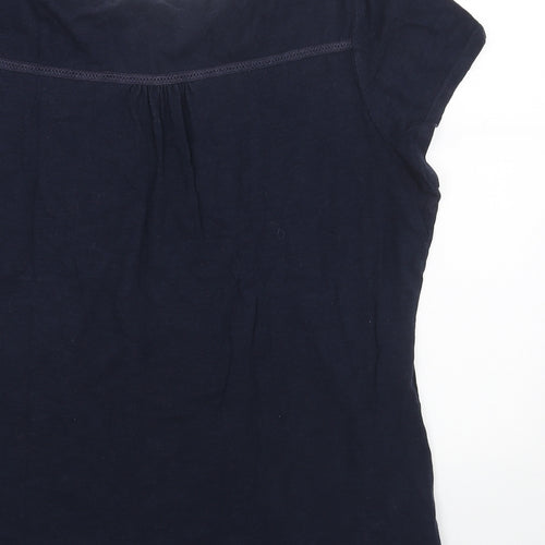 TU Womens Blue Cotton Basic Blouse Size 18 Scoop Neck