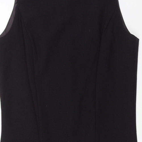 George Womens Purple Polyester A-Line Size 12 Round Neck Zip