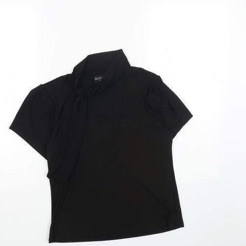 PROSPECT BLVD Womens Black Polyester Basic T-Shirt Size S Mock Neck