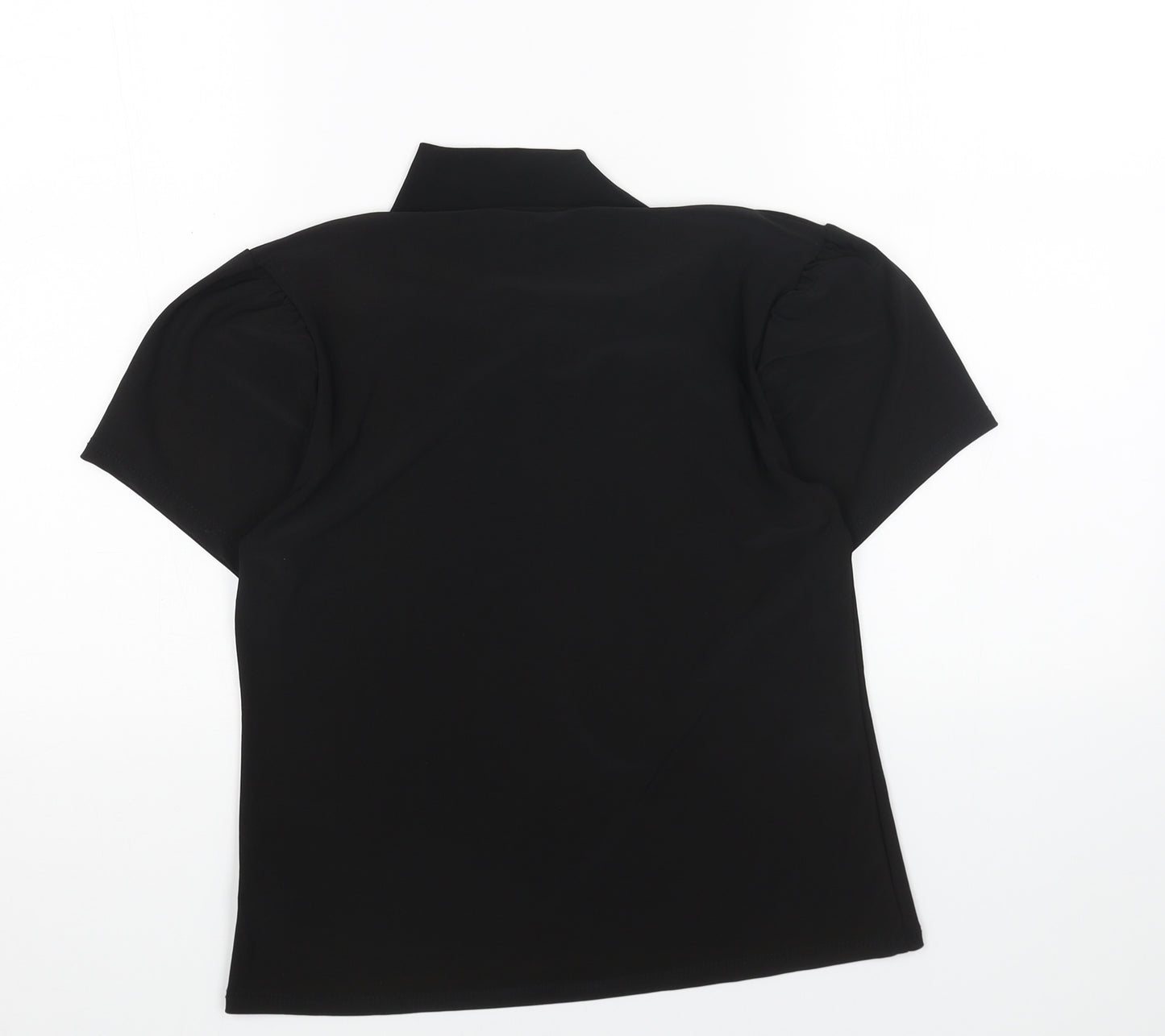 PROSPECT BLVD Womens Black Polyester Basic T-Shirt Size S Mock Neck