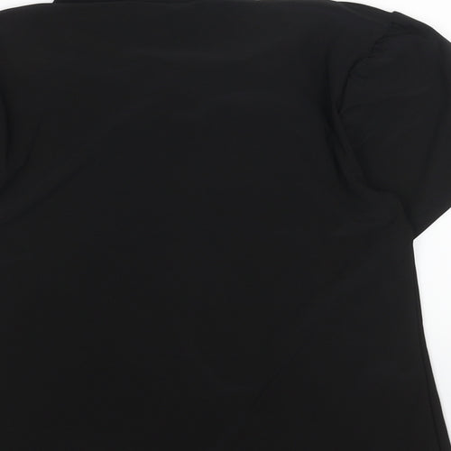 PROSPECT BLVD Womens Black Polyester Basic T-Shirt Size S Mock Neck