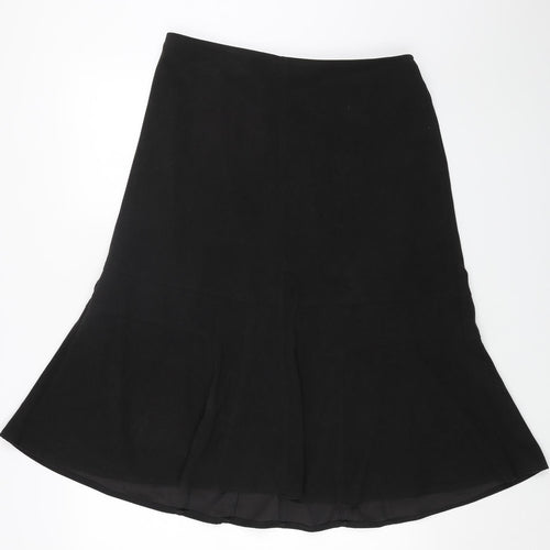 Classic Womens Black Polyester Swing Skirt Size 18