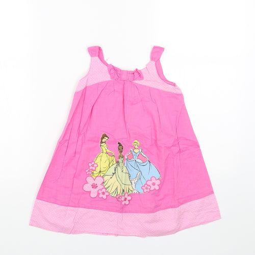 Disney Girls Pink Cotton Trapeze & Swing Size 4XL Round Neck Pullover - Disney Princess