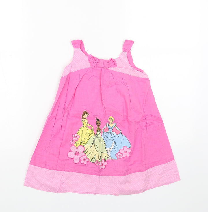 Disney Girls Pink Cotton Trapeze & Swing Size 4XL Round Neck Pullover - Disney Princess