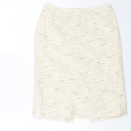 Mint Velvet Womens White Cotton Straight & Pencil Skirt Size 12 Zip