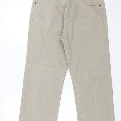 Kensington Mens Beige Cotton Straight Jeans Size 36 in L29 in Regular Button