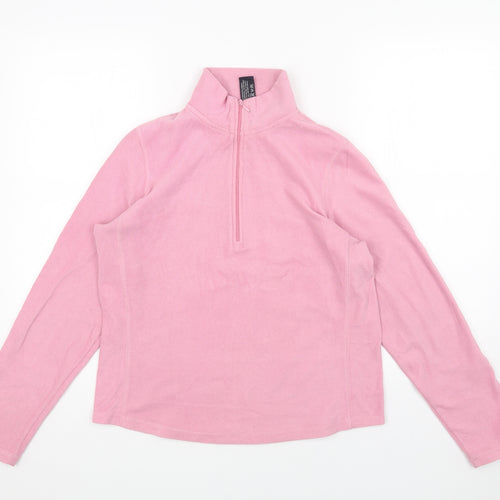 Gap Womens Pink Polyester Pullover Sweatshirt Size M Zip