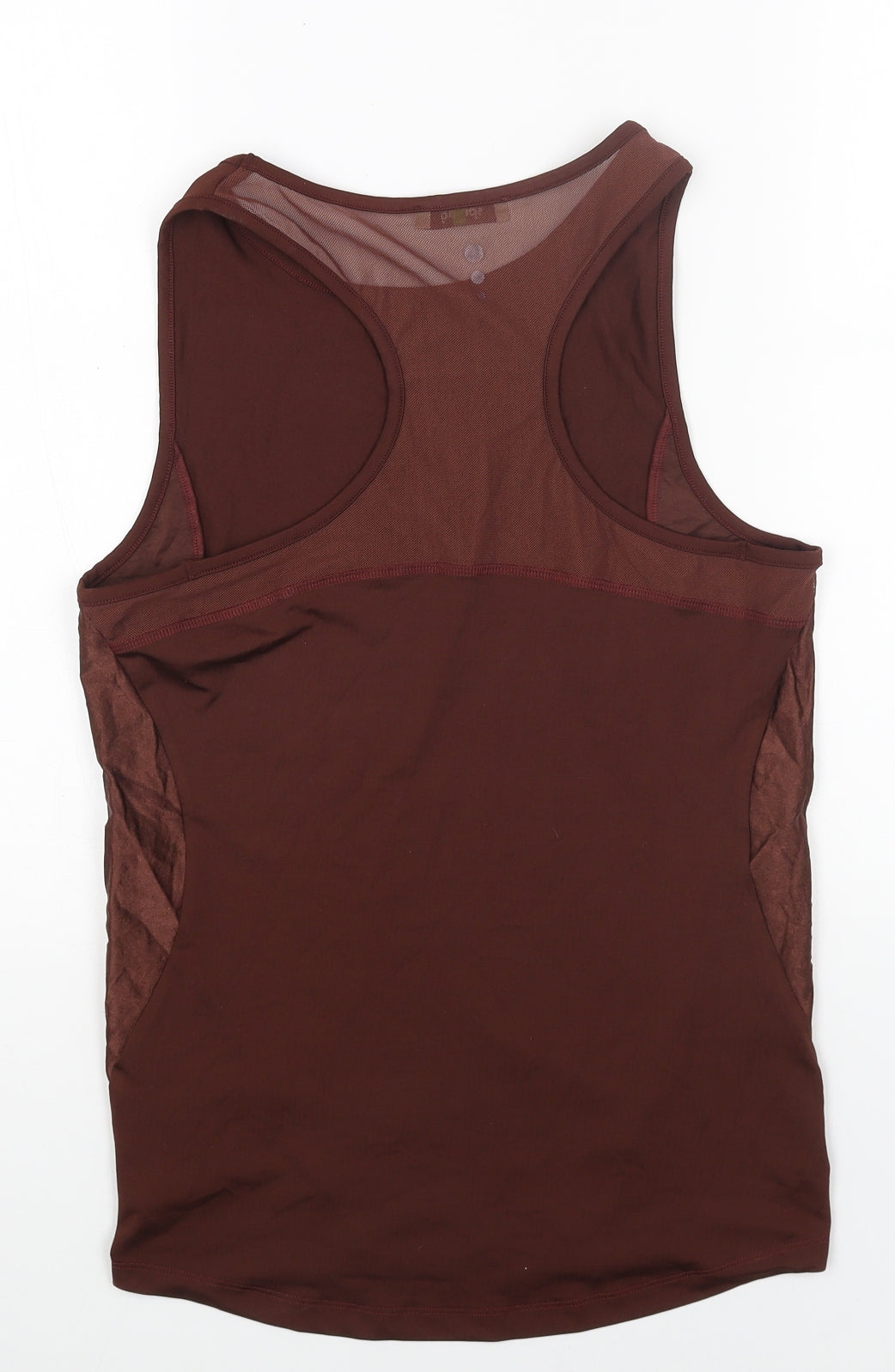 Spring Womens Brown Polyester Basic Tank Size 12 Round Neck