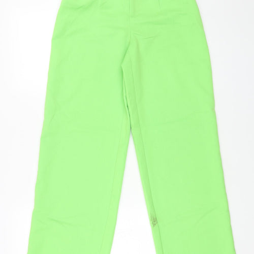 H&M Womens Green Polyester Trousers Size 4 L30 in Regular Button