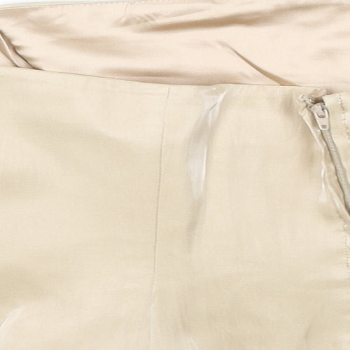 Minuet Womens Gold Polyester Cropped Blouse Size 14 Off the Shoulder - Bandeau Corset Top