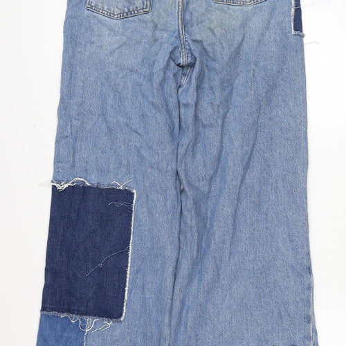 Urban Outfitters Womens Blue Cotton Mom Jeans Size 27 in L32 in Regular Zip - Patchwork