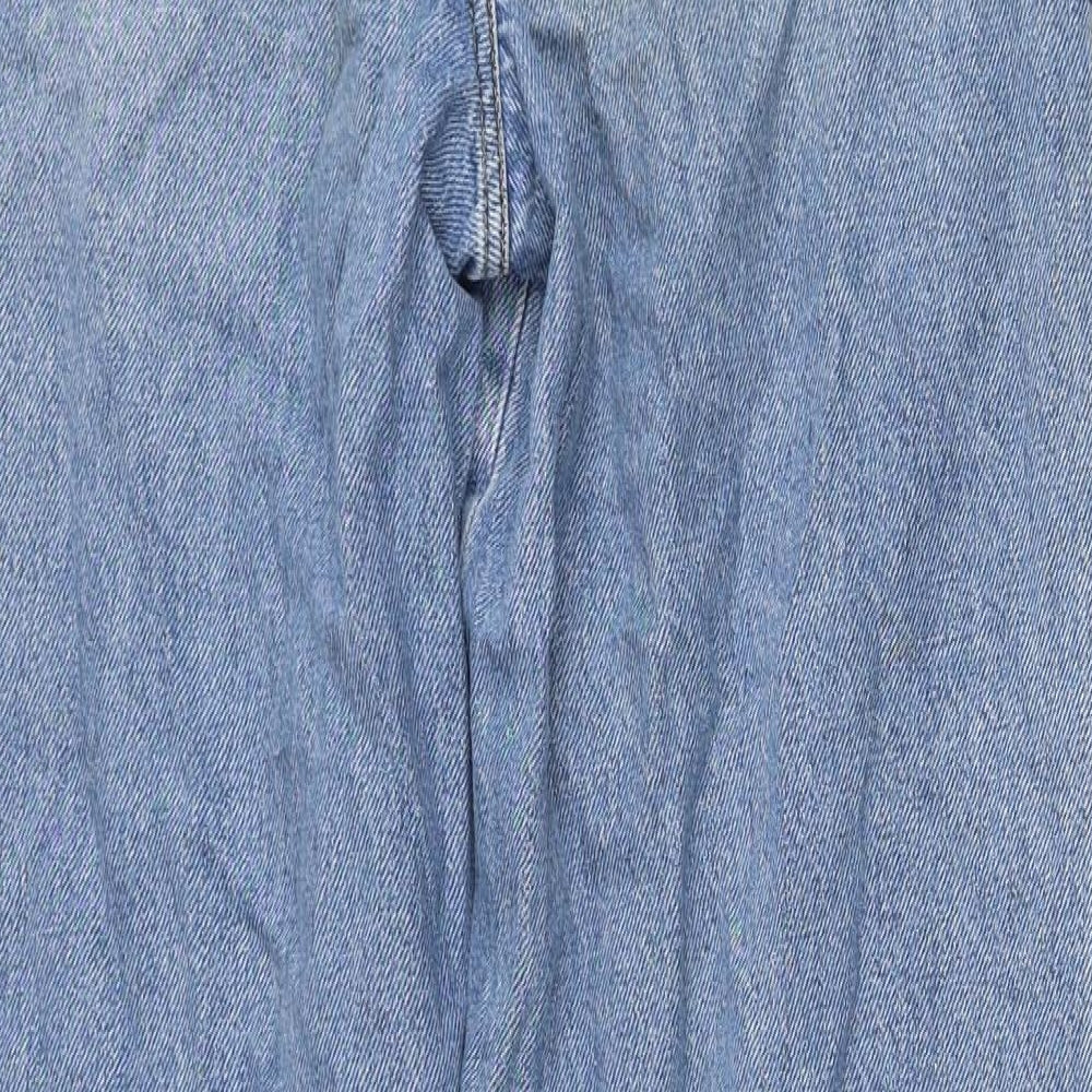 Urban Outfitters Womens Blue Cotton Mom Jeans Size 27 in L32 in Regular Zip - Patchwork