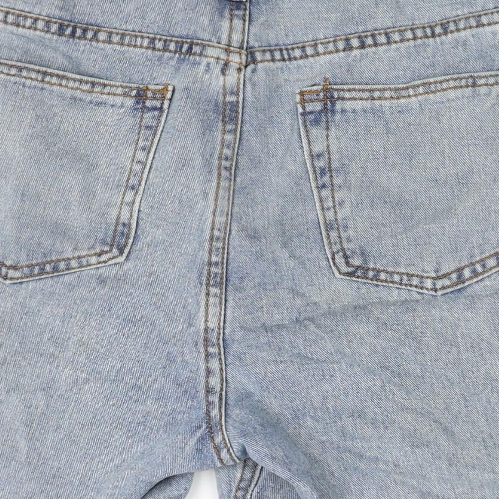 SheIn Womens Blue Cotton Boyfriend Shorts Size M Regular Zip