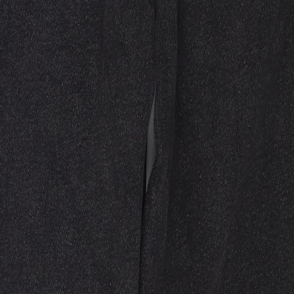 Stradivarius Womens Black Cotton Straight Jeans Size 6 Regular Zip