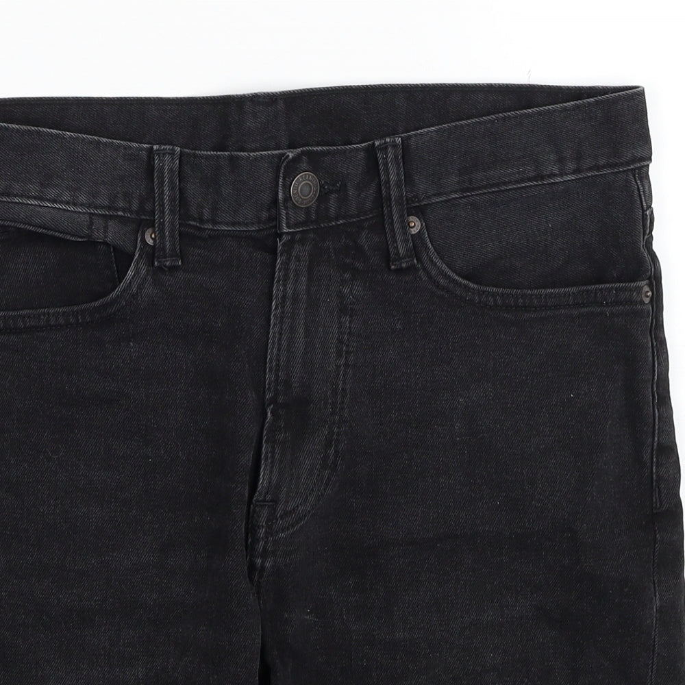 H&M Mens Black Cotton Bermuda Shorts Size 31 in Regular Zip