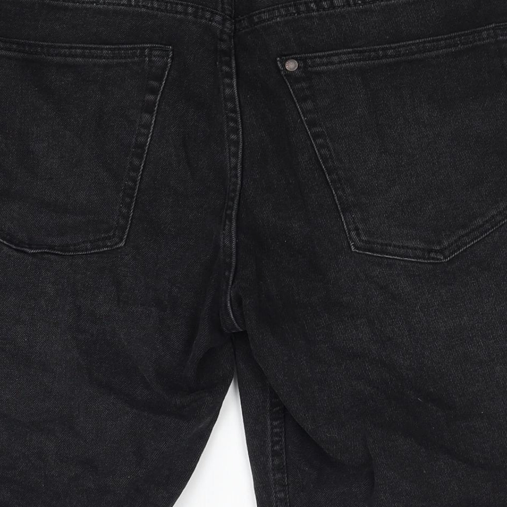 H&M Mens Black Cotton Bermuda Shorts Size 31 in Regular Zip