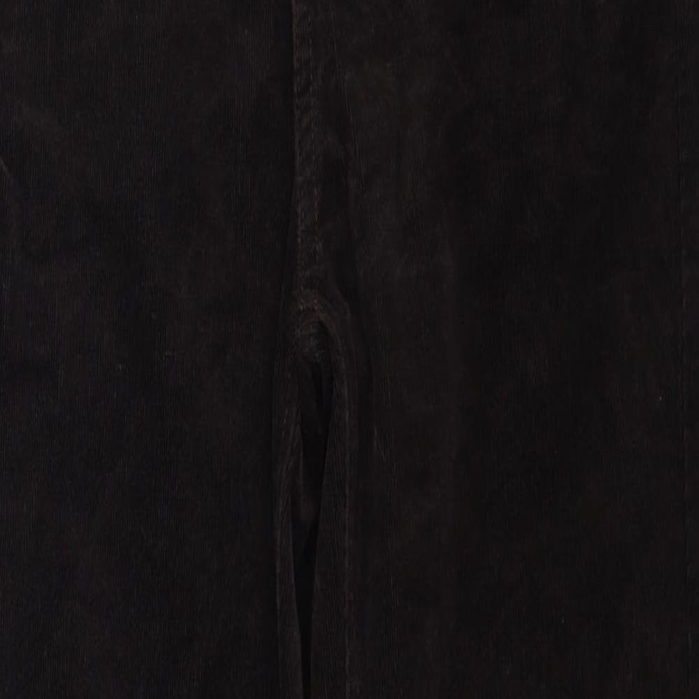 Marks and Spencer Womens Brown Cotton Trousers Size 12 Regular Zip