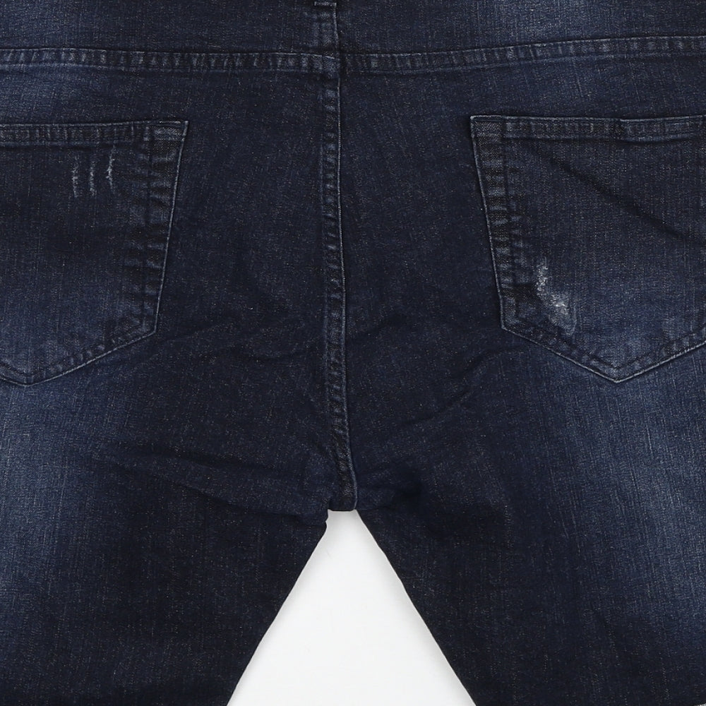 Denim & DYE Mens Blue Cotton Bermuda Shorts Size 44 in Regular Zip