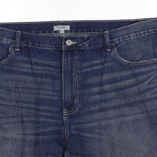 George Mens Blue Cotton Bermuda Shorts Size 44 in Regular Zip