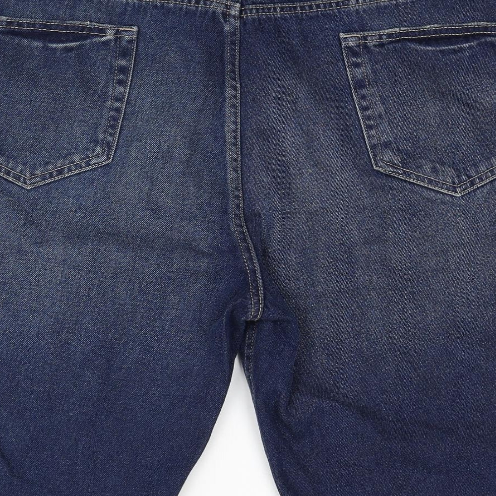 George Mens Blue Cotton Bermuda Shorts Size 44 in Regular Zip