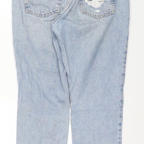 Topshop Womens Black Cotton Straight Jeans Size 28 L28 in Regular Zip