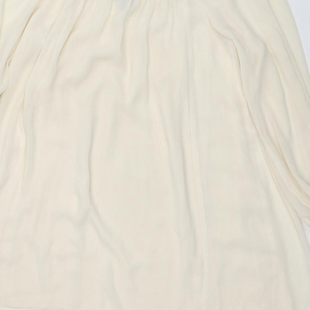 Topshop Womens Ivory Polyester Sheath Size 8 Square Neck Pullover