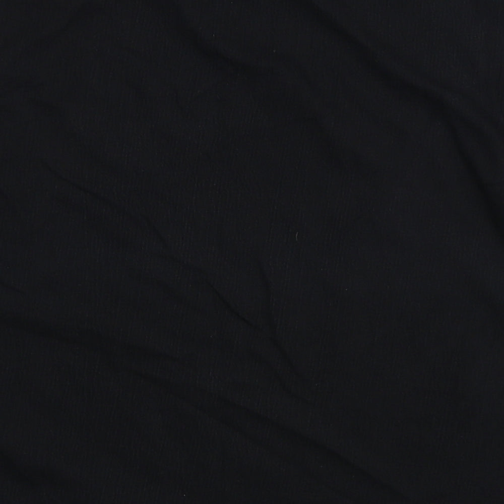 Mint Velvet Womens Black Cotton Basic T-Shirt Size S V-Neck