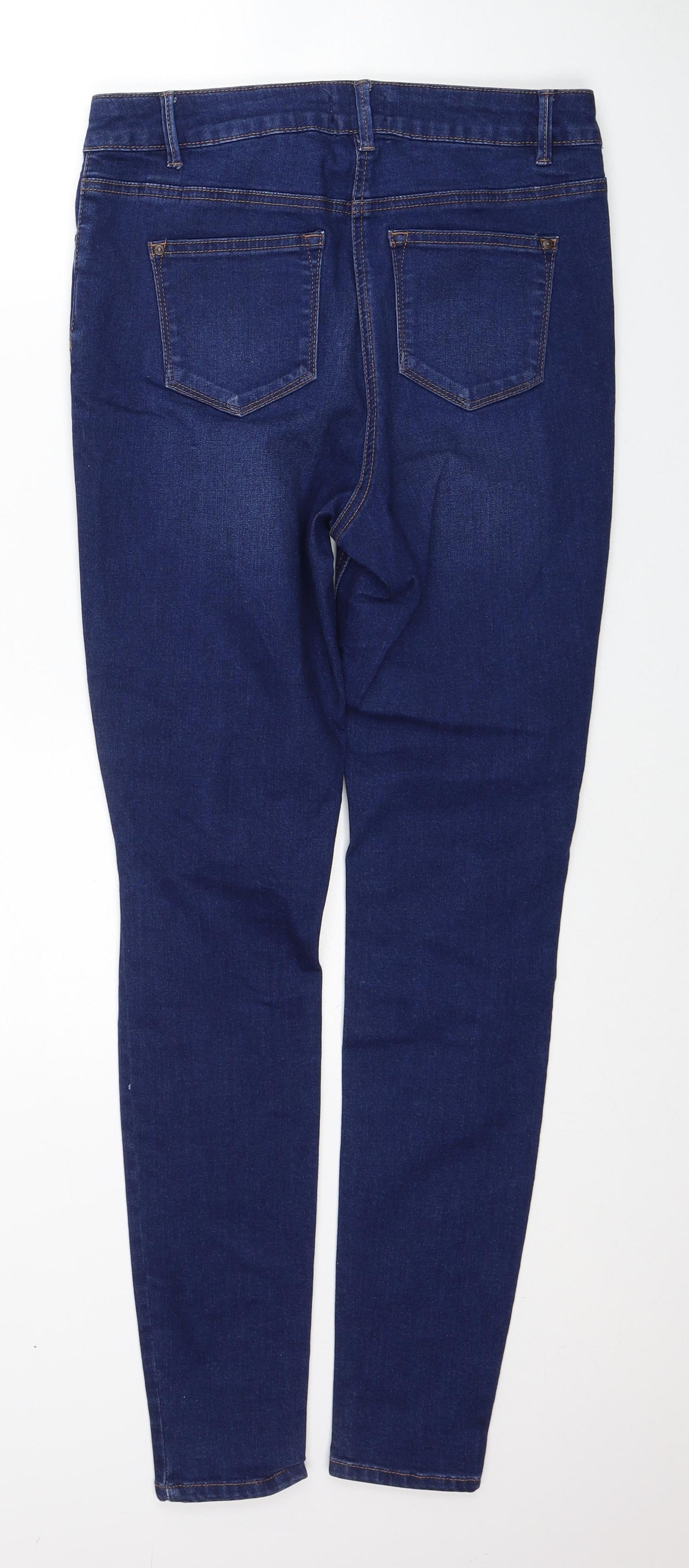 Denim Womens Blue Cotton Skinny Jeans Size 14 Regular Zip