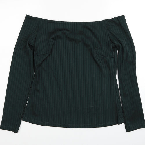 NEXT Womens Green Boat Neck Polyester Pullover Jumper Size 16
