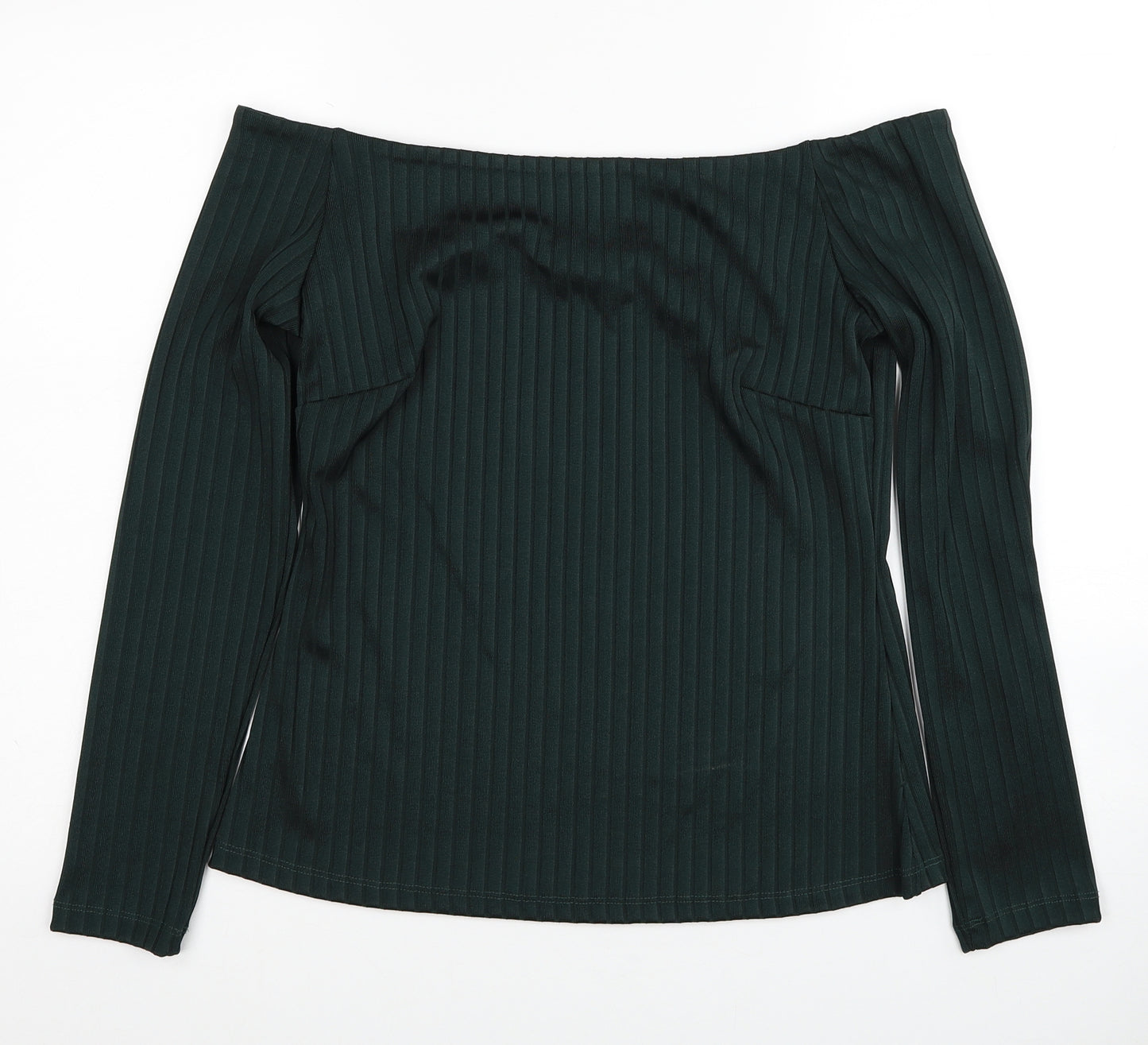 NEXT Womens Green Boat Neck Polyester Pullover Jumper Size 16