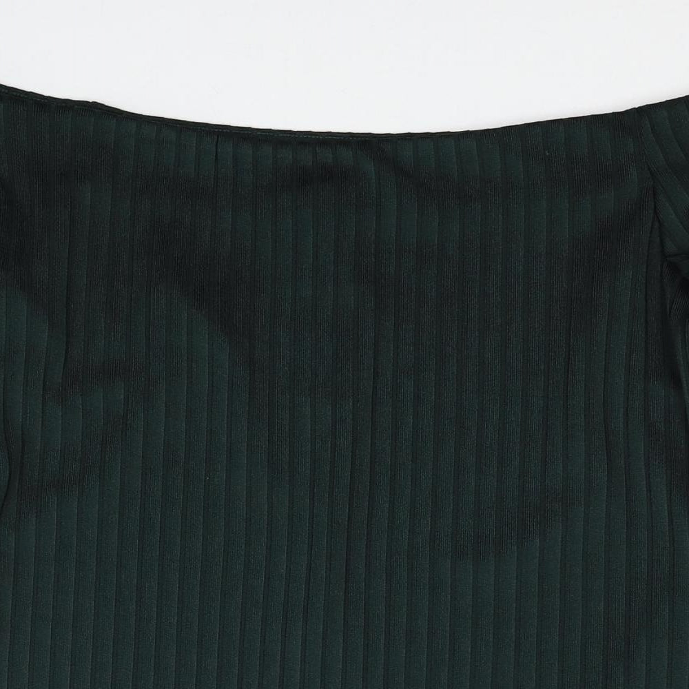 NEXT Womens Green Boat Neck Polyester Pullover Jumper Size 16
