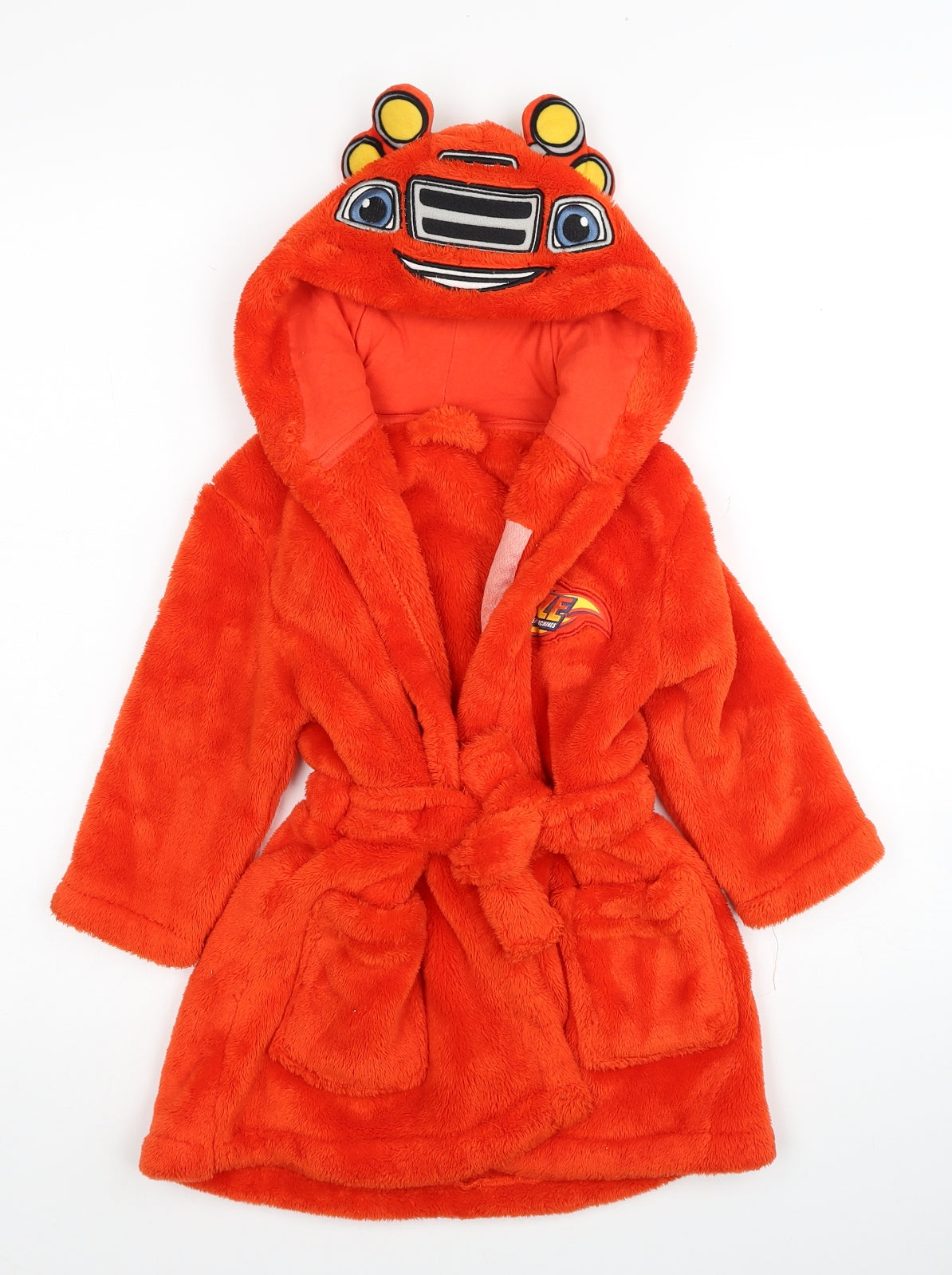 George Boys Red Solid Polyester Robe Size 12-18 Months Tie