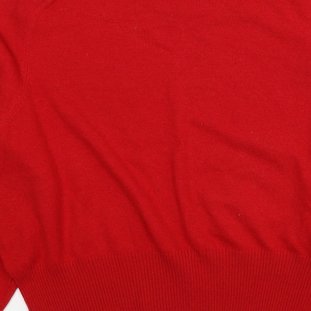 NEXT Womens Red Mock Neck Polyester Pullover Jumper Size 12