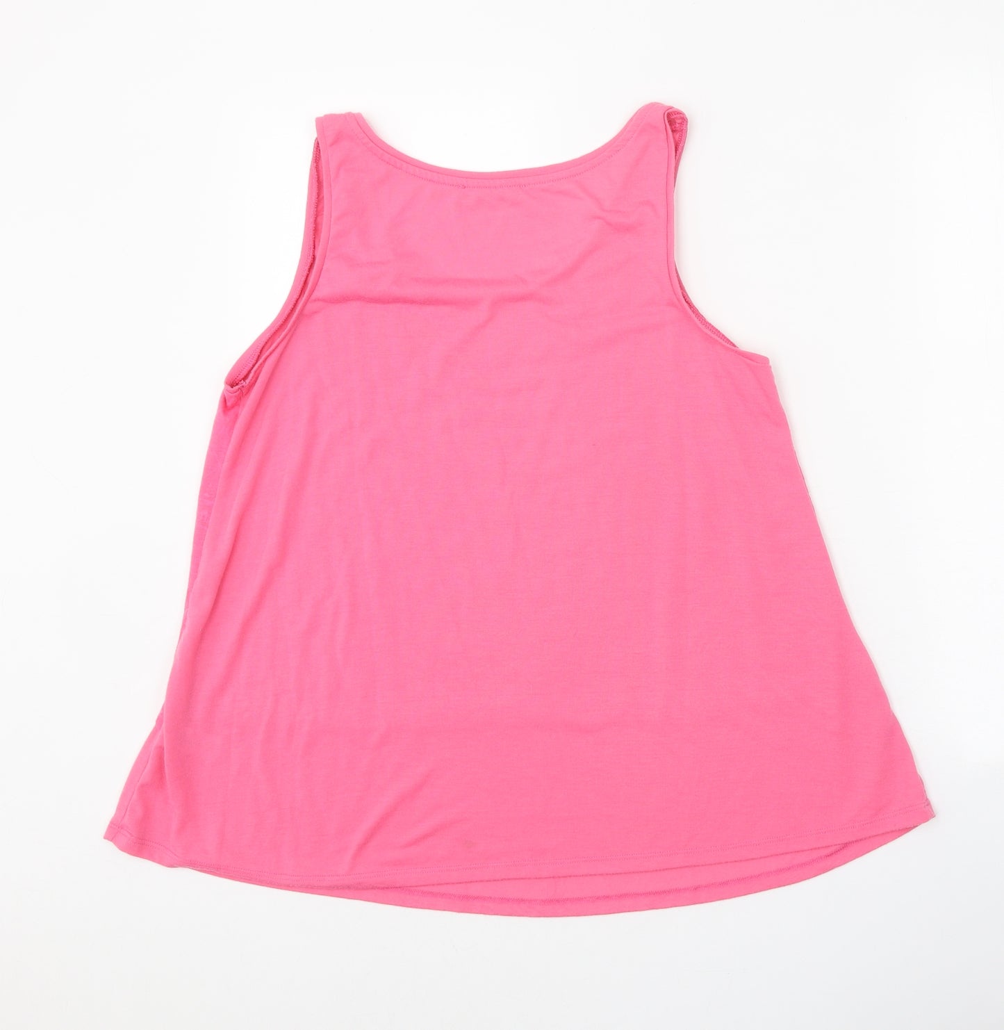 George Womens Pink Polyester Basic Tank Size 12 Round Neck