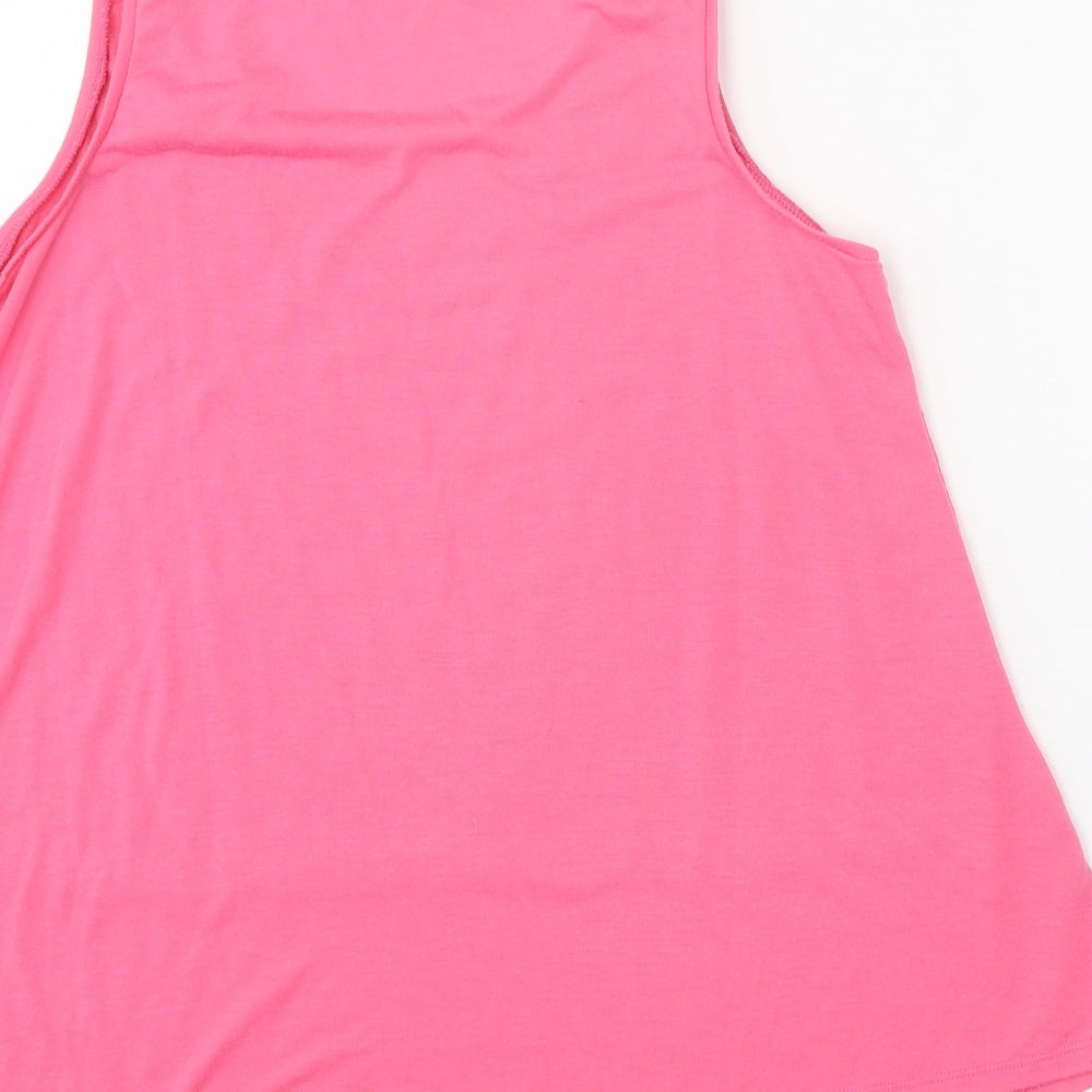 George Womens Pink Polyester Basic Tank Size 12 Round Neck