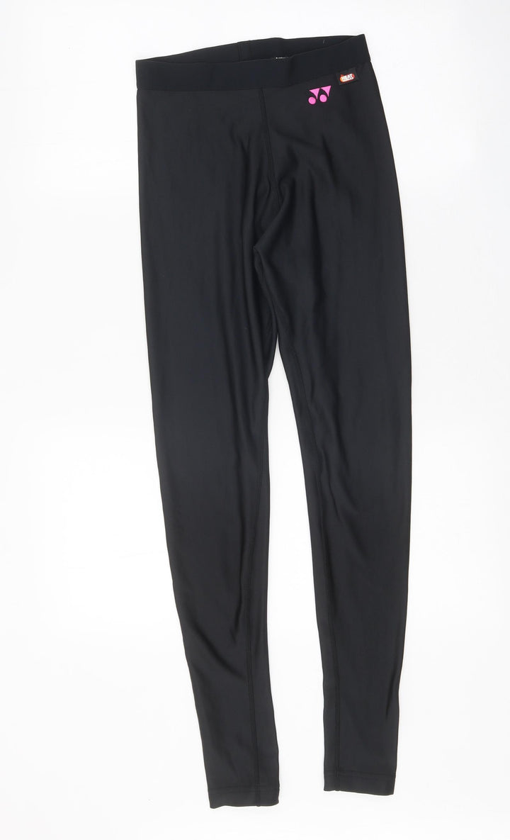 YONEX Womens Black Polyester Compression Leggings Size 24 in Regular Pullover