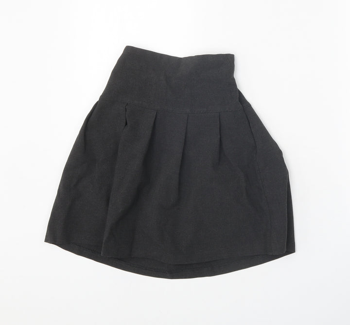 John Lewis Girls Grey Polyester Skater Skirt Size 8 Years Regular Zip